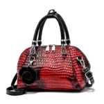 Crocodile Shell Small Square Luxury Crossbody Shoulder Bag - Image 3