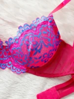 Rose Red Floral Lace Push-Up Lingerie Set - Image 3