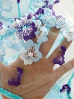 Sea Blue Floral Embroidered Push-Up Lingerie Set - Image 5