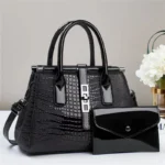 Designer Crocodile Pattern Luxury Crossbody Handbag - Image 5