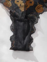 Black Pumpkin Skull Mesh Push-Up Lingerie Set - Image 5