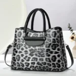 Leopard Print Large Capacity Crossbody Shoulder Tote Bag - Image 3