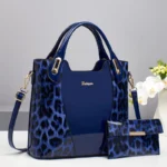 Patent Leather Women Large Capacity Shoulder Handbag - Image 4