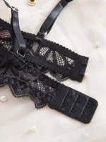 Black Lace Transparent Push-Up Lingerie Set - Image 3