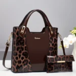 Patent Leather Women Large Capacity Shoulder Handbag - Image 5