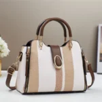 Luxury Striped Women Shoulder Crossbody Tote Handbag