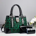 Leopard Print 3Piece Large Capacity Crossbody Handbag - Image 2