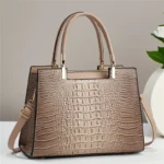 Crocodile Pattern Women Shoulder Crossbody Handbag - Image 4