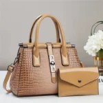 Designer Crocodile Pattern Luxury Crossbody Handbag - Image 2