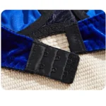 Blue Velvet Lace Push-Up Luxury Lingerie Set - Image 4