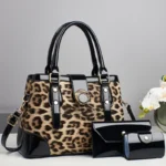 Leopard Print 3Piece Large Capacity Crossbody Handbag - Image 5