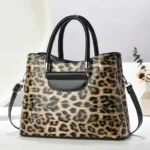 Leopard Print Large Capacity Crossbody Shoulder Tote Bag - Image 4