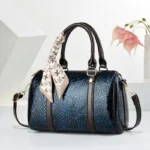 Elegant PU Leather Top-Handle Large Capacity Handbag - Image 3