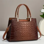 Crocodile Pattern Women Shoulder Crossbody Handbag - Image 3