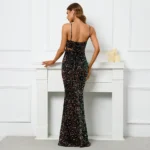 Backless Sequin Off Shoulder Maxi Dress - Image 4