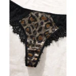 Black Leopard Print Lace Push-Up Lingerie Set - Image 5