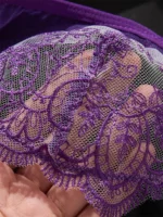 Romantic Purple Mesh Push-Up Lingerie Set - Image 3