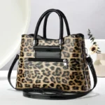 Leopard Print Large Capacity Crossbody Shoulder Tote Bag - Image 6