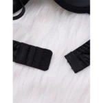 Black Blue Floral Embroidered Push-Up Lingerie Set - Image 5