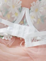 White Daisy Embroidered Lace Push-Up Lingerie Set - Image 5