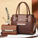 Luxury Patent Leather Patchwork Shoulder Handbag - Image 4