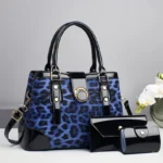 Leopard Print 3Piece Large Capacity Crossbody Handbag - Image 3