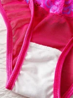 Rose Red Floral Lace Push-Up Lingerie Set - Image 5