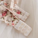 Elegant Beige Floral Lace Ultra Thin Lingerie Set - Image 4