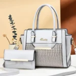 Luxury Patent Leather Patchwork Shoulder Handbag - Image 3