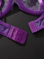 Romantic Purple Mesh Push-Up Lingerie Set - Image 4