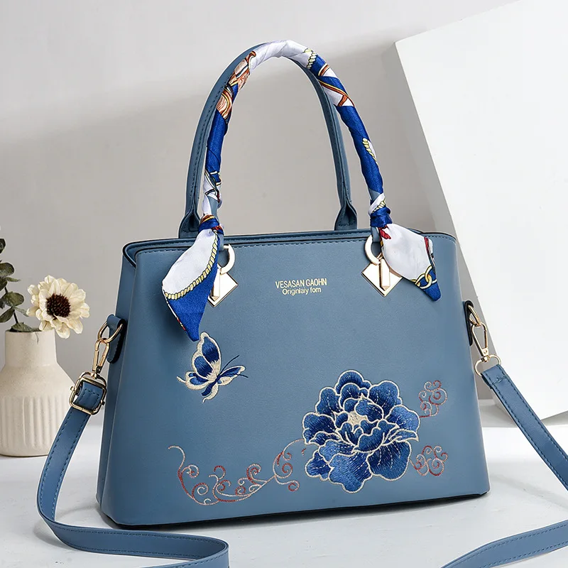 kf-Sd224375a9aae472abe48a508ce657710A Women Embroidered Large Capacity Shoulder Crossbody Bag - Image 1
