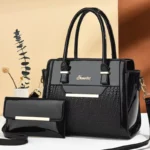 Luxury Patent Leather Patchwork Shoulder Handbag - Image 2