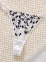 White Floral Embroidered Ultra Thin Lingerie Set - Image 5