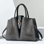 Crocodile Texture Large Capacity Shoulder Corssbody Bag - Image 6