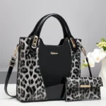 Patent Leather Women Large Capacity Shoulder Handbag - Image 3