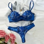 Dark Blue Ultra Thin Push-Up Lingerie Set