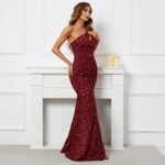 Women Sequin One Shoulder Party Dress - Image 4